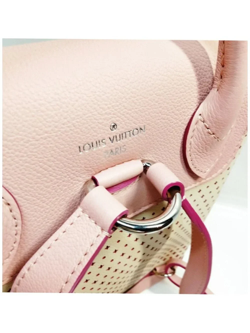 Authentic Louis Vuitton Lockme Pink Perforated Backpack